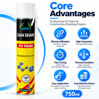 Colle mousse polyuréthane monocomposant blanche industrielle à haute expansion A51 750 ml pour le remplissage des joints de portes et fenêtres et l'étanchéité des bâtiments