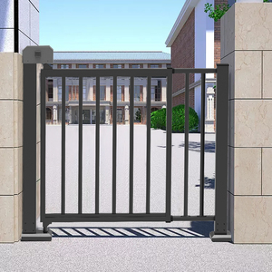 La barrière de sécurité extérieure d'Assemblée facile de HCW lambrisse les tourniquets soudés enduits par poudre de porte de <span class=keywords><strong>jardin</strong></span> en métal - Product Image 1
