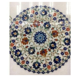 แฮนด์เมดหินอ่อนฝังดอกไม้ออกแบบทำด้วยมือตารางด้านบน - Product Image 1