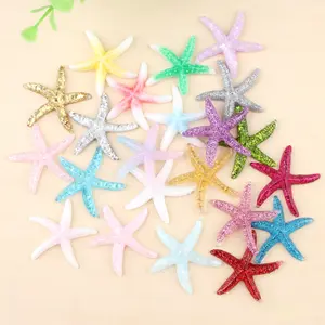 Berloque de resina oceano mar temático starfish pingentes de miçangas sem furo decorações de casa em massa