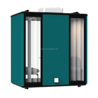 Cabine de réunion moderne d'extérieur Comine pour quatre personnes, insonorisée, avec écran LED, cadre en alliage d'aluminium, pour hôtel