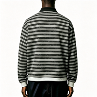 T-shirt imprimé léger et respirant à col en V, coupe décontractée, style streetwear hip-hop, anti-rétrécissement, à rayures – Nouveauté fournisseur