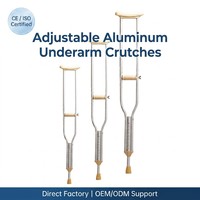 Béquilles axillaires réglables en aluminium léger certifiées CE pour adultes handicapés, aides à la marche orthopédiques médicales