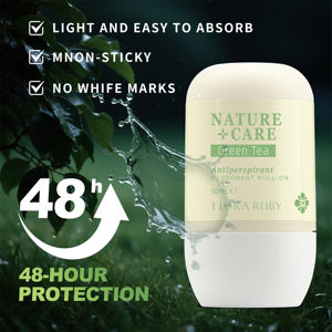 Déodorant Roll-On Flora Ruby 50ml Anti-transpirant Naturel Fraîcheur Longue Durée des Aisselles Thé Vert Grenade Camomille - Product Image 2