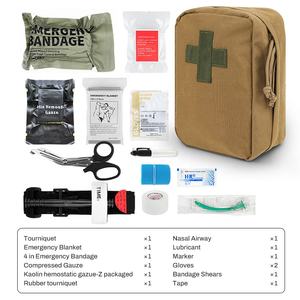 Emsrun OEM camuflaje Molle médico táctico IFAK bolsa <span class=keywords><strong>de</strong></span> primeros auxilios IFAK Trauma Kit bolsa <span class=keywords><strong>de</strong></span> supervivencia incluye parche cruzado - Product Image 4