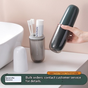 Light Luxury Cup <b>Storage</b> Box Portable Travel Wash Cup Suit Combination Electroplating Travel Mouthwash Cup - Product Image 6