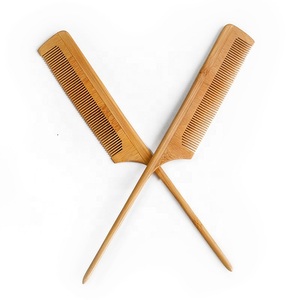 Factory Price Salon Cutting Comb Natural Bamboo Styling Parting Rat Tail Comb