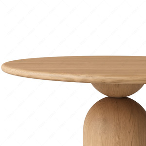 Ensemble de table à manger ronde moderne en bois massif pour 4 personnes, meubles de salle à manger de luxe sur mesure et ensemble de chaises - Product Image 3