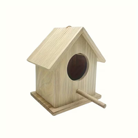 Nichoir à oiseaux suspendu naturel en bois pour l'extérieur, maison en bois simple pour oiseaux