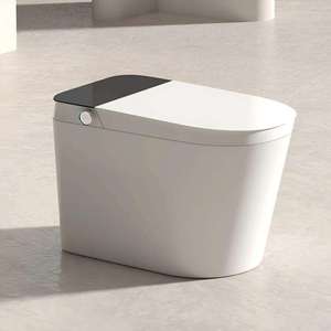 WC intelligent électrique automatique en céramique sans réservoir, cuvette de toilette intelligente monobloc avec siège chauffant et bidet intelligent - Product Image 1