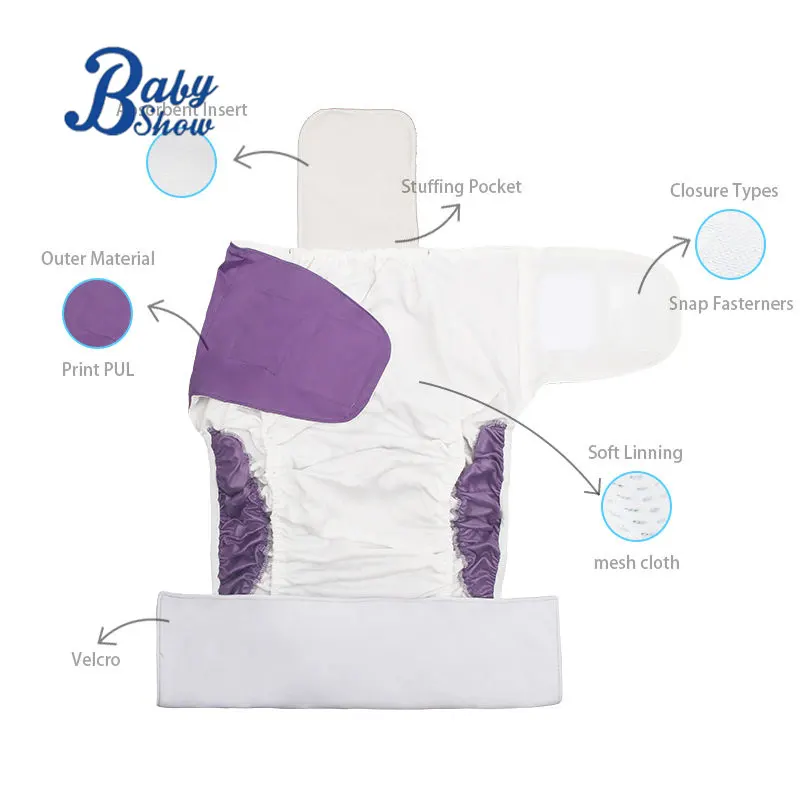 AIO AI2 pannolino di stoffa per bambini inserti per pannolini di stoffa modello personalizzato colore riutilizzabile pannolino di stoffa lavabile impermeabile