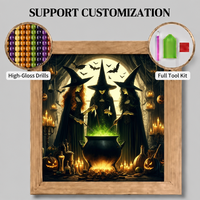 Kit de peinture au diamant SONGWOOART : sorcière d'Halloween, pour la décoration de la maison, peinture au diamant personnalisée pour adultes