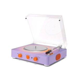 Vintage Vinyl Turntable Transparent Dustproof Cover Belt Drive 3 Speed BT 5.0 Built In Stereo <b>Speaker</b> Home Decor Vinyl Record - Product Image 1
