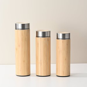 Vaso de Viaje Personalizado con Logotipo, 450 ml, Acero Inoxidable 304 por Dentro y Bambú por Fuera, Aislado, Antiderrames, Ecológico - Product Image 2