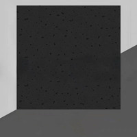 Panneau en fibre de polyester carré noir moderne Amoriya, épaisseur 14 mm, classe d'incendie V0, isolation acoustique 29 décibels, surface thermolaquée