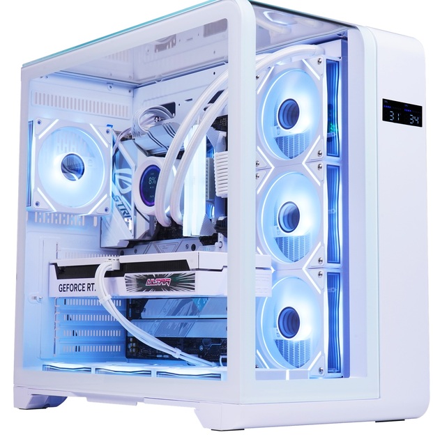 PC Case with Fans Temperature Monitor 270 Panoramic Fish Tank 400mm GPU Side 360mm Water Cooling ATX Gaming Computer Case
