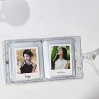Mini album photo transparent Laser Star de 3 pouces, porte-cartes de visite, organisateur de cartes photo style Ins