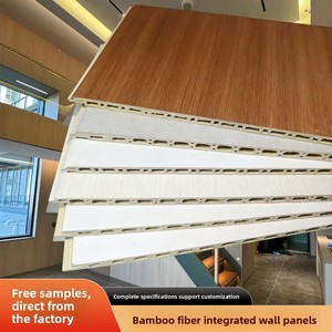 Panneau mural intégré en fibre de bois de bambou ignifuge de style chinois, personnalisé, décoratif, installation rapide, protection murale, clip - Product Image 6