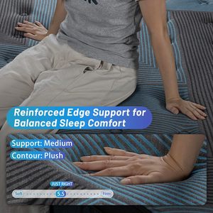 Matelas hybride ultra confortable et durable emballé sous vide dans une boîte avec support orthopédique en mousse mémoire de forme à ressort ensaché - Product Image 3