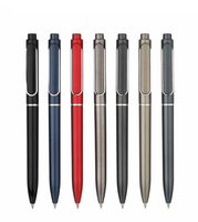 Stylo bille en métal avec gravure laser personnalisée, logo promotionnel, encre noire, pointe de 1,0 mm, stylo gel tactile en caoutchouc souple 2 en 1