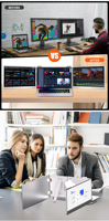 Nouvelle version Bordure ultra étroite 15.6 pouces 16 pouces trois en un support système multi-opérations moniteur portable