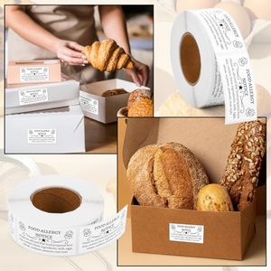Cottage Food Law Adhesive <b>Labels</b> Stickers 1.97x0.98 Inch/5x2.5cm Rectangle Shape for Bakery & Home Baking <b>Allergy</b> Warning - Product Image 6