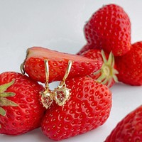 Trendy Europese Amerikaanse stijl fruit-thema oorringen - koper zirkoon dames sieraden - gouden grensoverschrijdende kleurbehoud