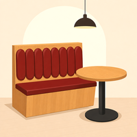 Banc de restaurant moderne en bois massif, table et chaises de salle à manger, banquette double face pour hôtel, restauration rapide, table basse