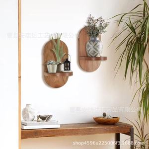 Wooden <b>Wall</b> <b>Mounted</b> <b>Shelf</b> Round Shape Single Layer For Home Decoration And Storage - Product Image 1