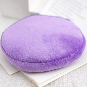 Porte-monnaie rond en peluche Shuang Le Hui, violet, avec fermeture éclair, porte-clés, porte-carte d'identité pour femme, usage quotidien, portefeuille simple - Product Image 3