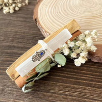 Bâtons d'encens de sauge blanche et de cristal de guérison spirituelle naturelle, lot de Palo Santo avec fleurs pour la purification de la maison