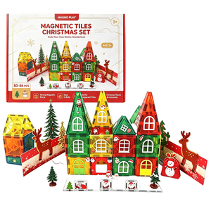 Juego de 86 Piezas de Bloques de Construcción Magnéticos de Plástico para Navidad, Juguetes Educativos STEM con Luz y Sombra, Regalo para Niños - Product Image 6