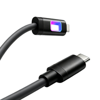 Câble de charge rapide PD 60W en silicone souple avec LED RGB à changement de couleur USB-C vers USB-C, longueurs personnalisées 1m, 2m, vente en gros