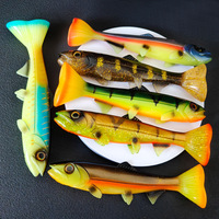 Leurre souple professionnel 22cm 24cm, queue en T, queue ronde, swimbait bionique universel pour eau douce et eau salée, thon doré