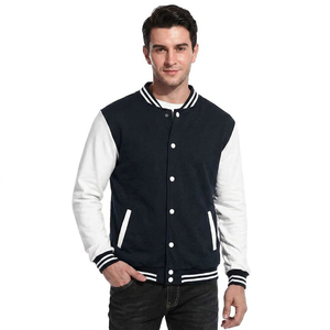 New Latests Wholesale Custom Latest Designs Long Sleeve Baseball Varsity Jacket <b>Men</b> Plain Blank Varsity Letterman Jackets - Product Image 1
