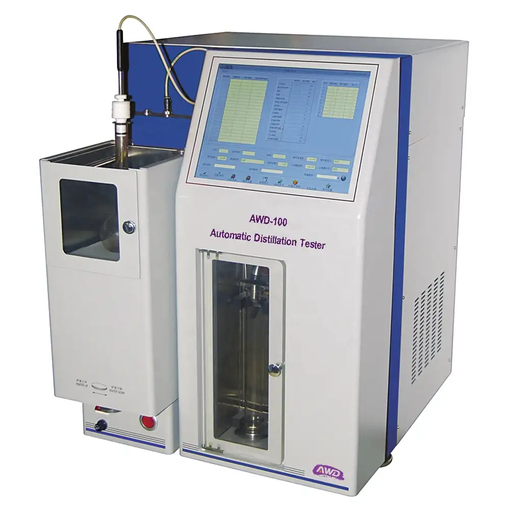 AWD-100 Laboratorium Aardolie Destillatieapparatuur Astm D850 Astm D1078 Automatische Olie Destillatie Vacuüm Apparatuur Destilleren