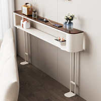 Canapé électrique en bois massif avec étagère de rangement arrière, table longue murale, armoire latérale ultra-étroite, design minimaliste moderne