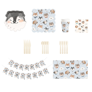 Décorations de fête d'anniversaire pour chien DAMAI, ensemble de vaisselle pour chiot, assiettes, gobelets, serviettes, thème chien pour les fêtes sur le thème des pattes, pour 8 personnes - Product Image 5