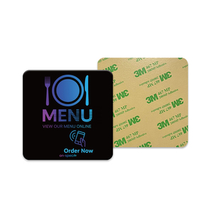Custom Design 13.56mhz Rfid Nfc Tag Menu Labels Square Restaurant Desk Tap Menu Nfc Tags - Product Image 4