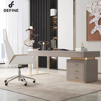Bureau de direction nordique en bois massif avec tiroirs, mobilier de bureau moderne en marbre du Guangdong