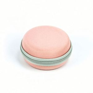 Custom Small Round Shape EVA Earphone Case Travel Portable EVA Earbud Pouch Bag Pink Cute EVA <b>USB</b> Charger Cable Case - Product Image 3