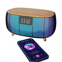Nouvelle Enceinte Karaoké Multifonctionnelle Exclusive Transfrontalière avec Son Hi-Fi V5.3, Recharge Sans Fil, Horloge et Alarme de Bureau