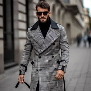 เสื้อโ<span class=keywords><strong>ค</strong></span>้ทแฟชั่นสำหรับผู้ชายทรงโอเวอ<span class=keywords><strong>ร</strong></span>์ไซส์ของ2024เสื้อโ<span class=keywords><strong>ค</strong></span>้ทเท<span class=keywords><strong>ร</strong></span>นช์โ<span class=keywords><strong>ค</strong></span>้ทสีเทากระดุมสองแถวสำหรับผู้ชาย - Product Image 2