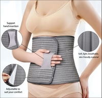 Poliéster Bambú Fibra de carbón Postparto Cinturón abdominal Faja Soporte Carpeta Compresión ajustable Postparto Envoltura para el vientre