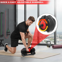 Haltère réglable de 40 kg avec base, à prix de gros, haltère durable à changement rapide pour importateurs d'équipements de gym