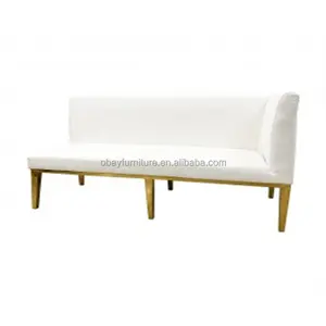 Location de meubles modernes pour événements tendances salon de banquet canapé en cuir pour événements pieds en acier inoxydable doré canapé modulable 3 pièces
