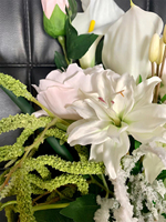 Bouquet de mariée en promotion : Fleurs artificielles de lys calla et pivoine pour arrangements floraux, mariage, hôtel, décoration intérieure