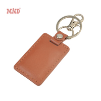 Porte-clés en cuir RFID 13,56 MHz avec impression de logo, puce NFC pour l'adhésion aux hôtels et autres applications