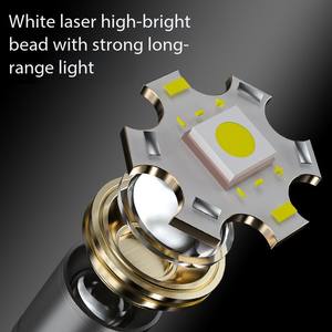 Lampe torche à zoom télescopique, laser blanc, longue portée, avec crochet, portable, multifonctionnelle, rechargeable par USB, lampe LED puissante - Product Image 5