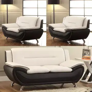 Fabrik Großhandel 1 2 3-Sitzer Kombination Luxus Leders ofa Aktions preis Schwarz Wohnzimmer Sofa Set Möbel